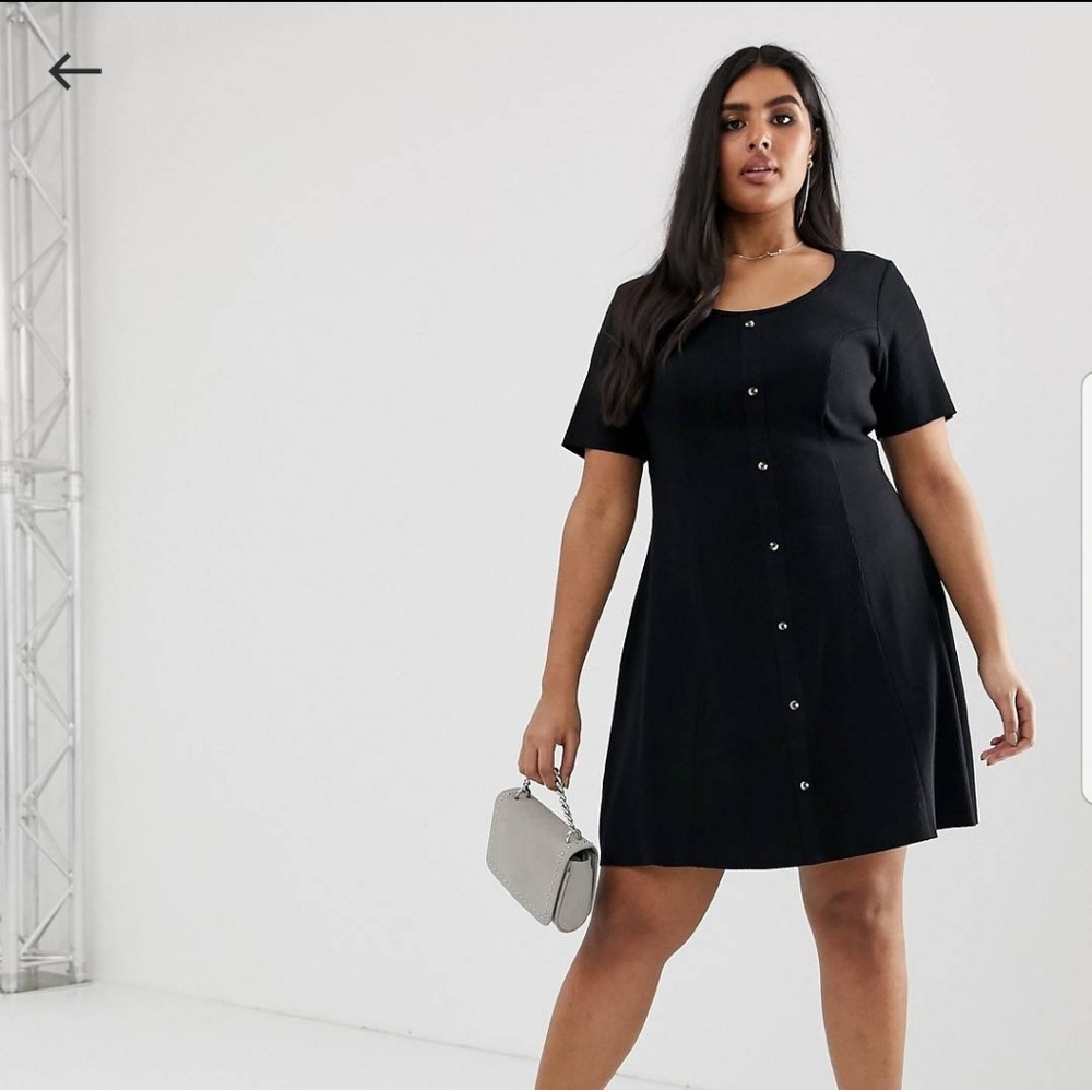 ASOS DESIGN CURVE ribbed tea dress